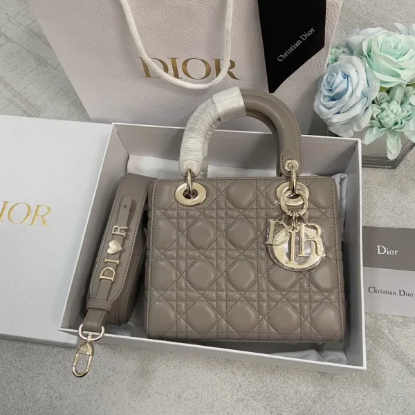 Dior Quilted Top Handle Bag with Wide Shoulder Strap image 1