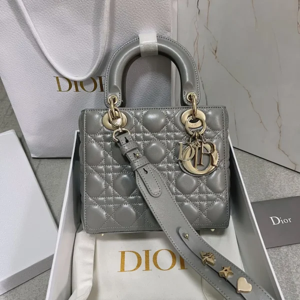 Dior Quilted Top Handle Bag with Charm Strap image 1