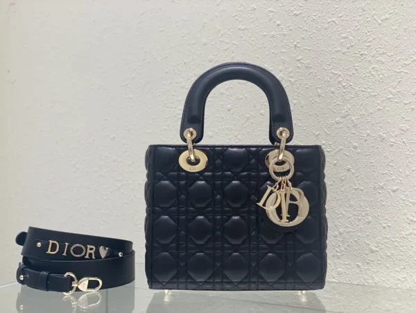 Dior Black Quilted Top Handle Bag image 1