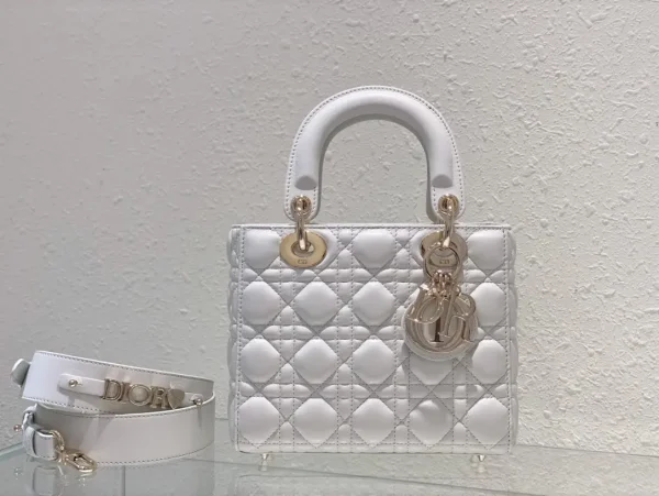 Dior White Quilted Top Handle Bag image 1