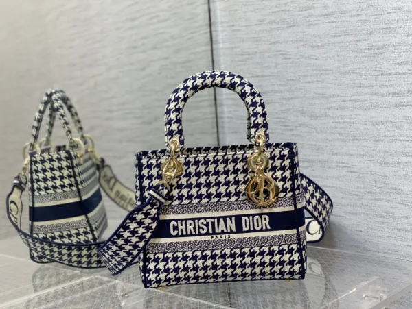 Dior Houndstooth Top Handle Bag image 1
