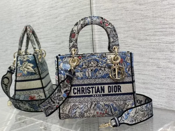 Dior Floral Embroidered Top Handle Bag image 1