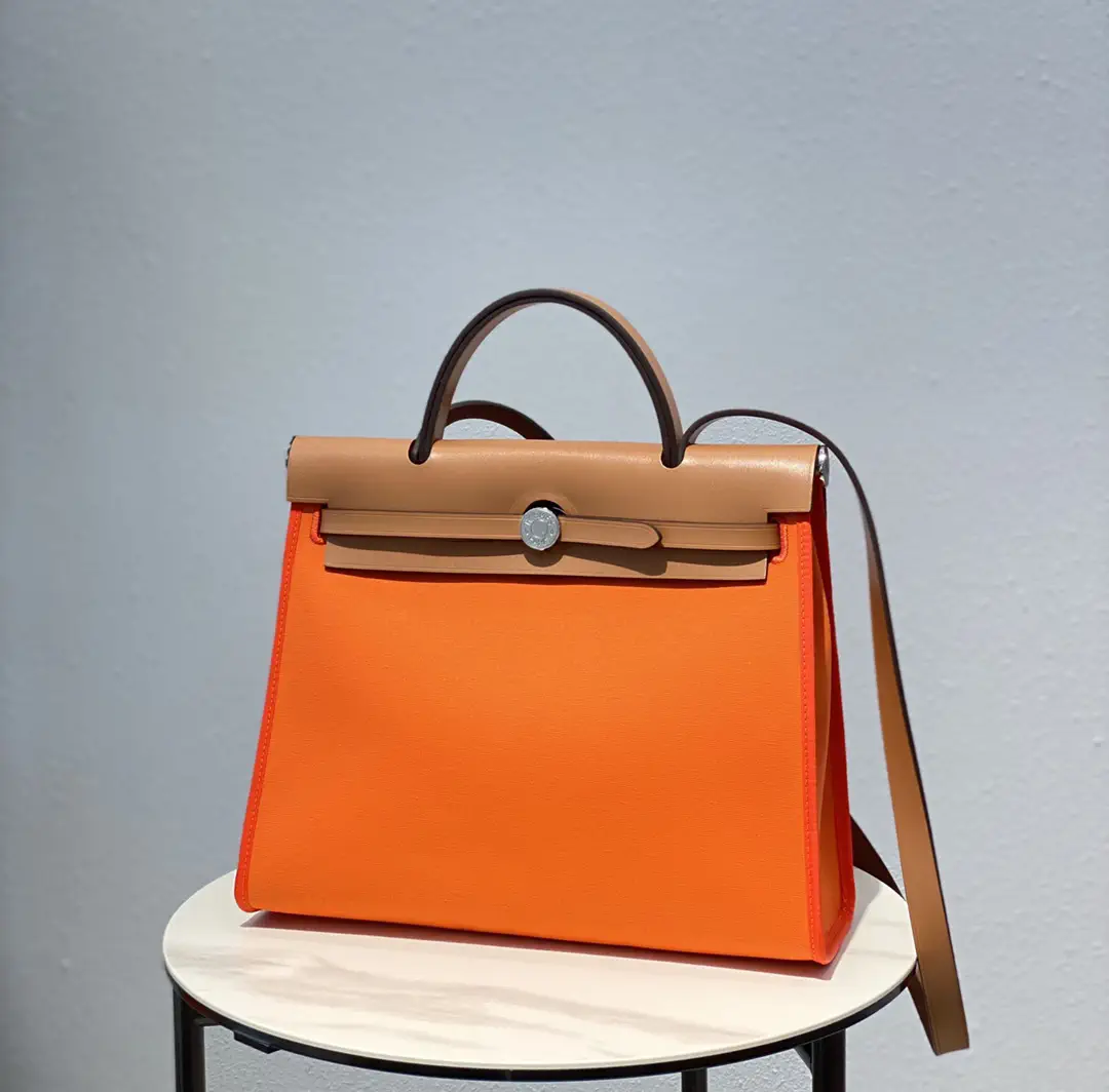 Hermès Herbag Orange Top Handle Bag image 1