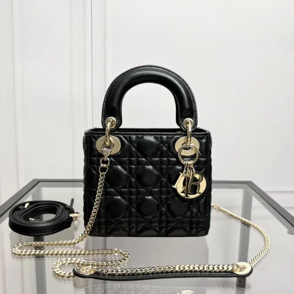 Dior Black Quilted Top Handle Bag image 1