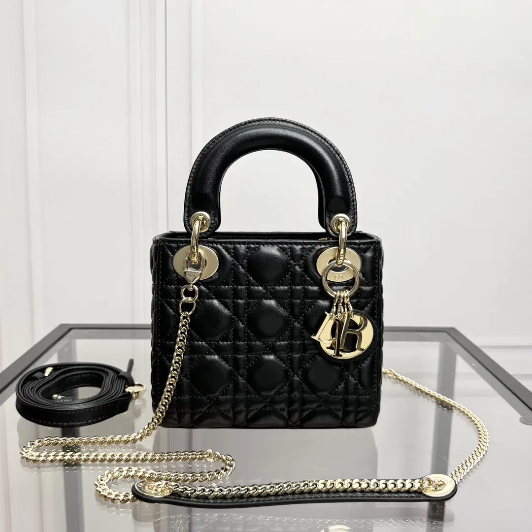 Dior Black Quilted Top Handle Bag image 1