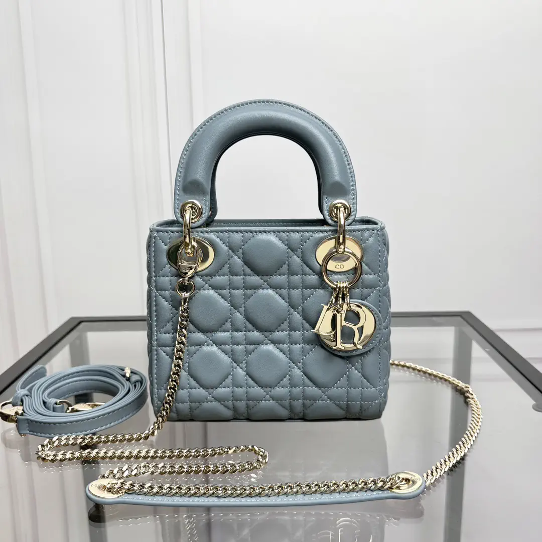 Dior Quilted Top Handle Bag with Charm image 1