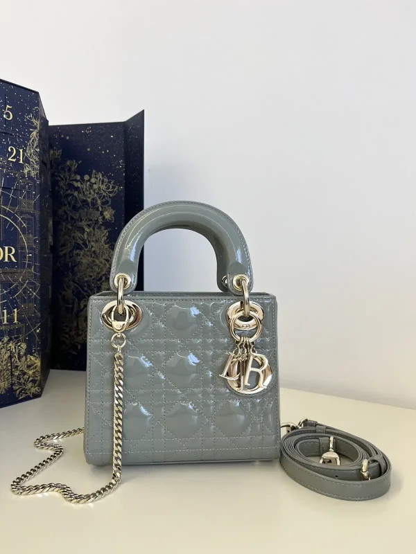 Dior Quilted Patent Mini Lady Bag image 1