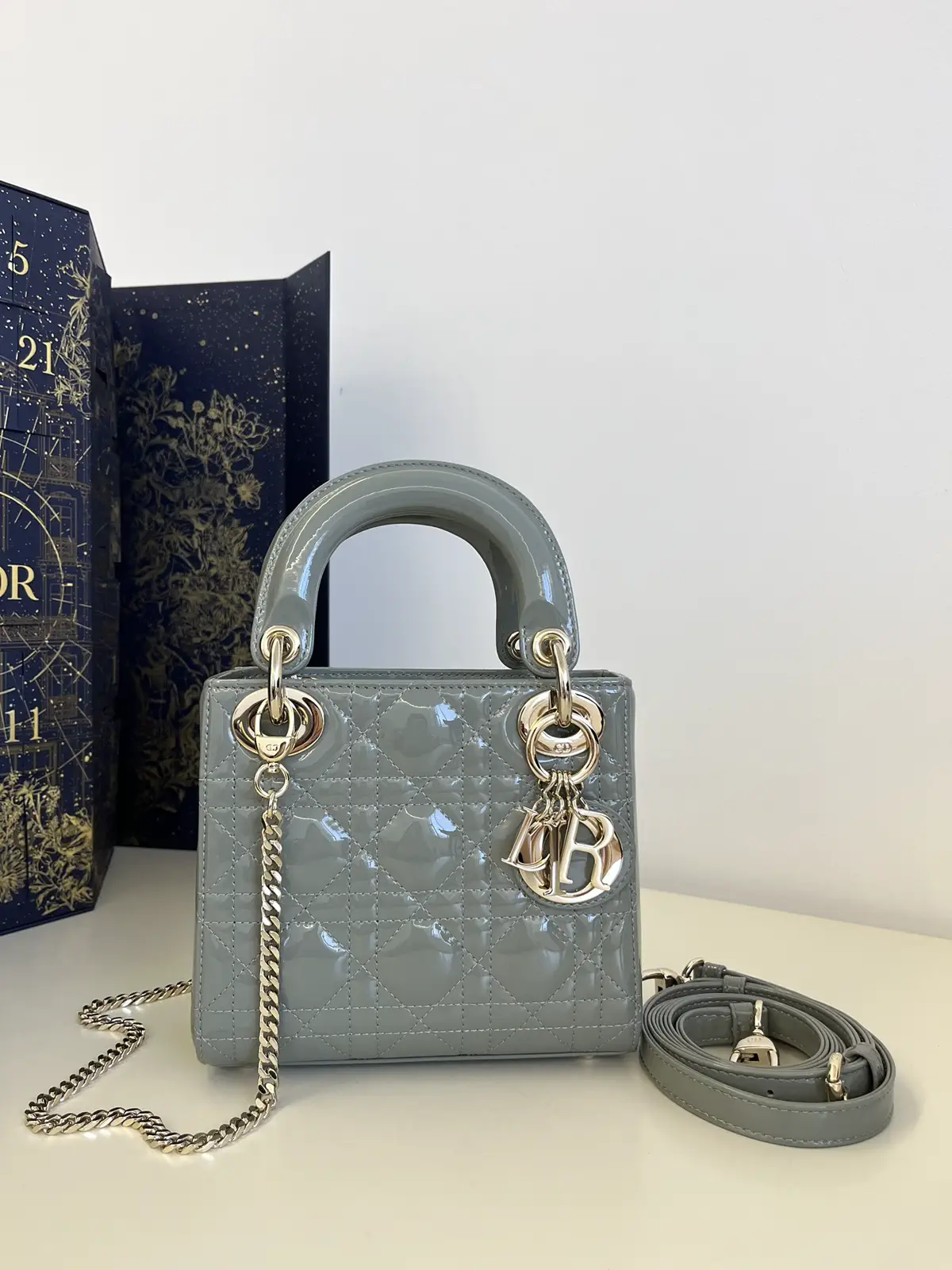 Dior Quilted Patent Mini Lady Bag image 1
