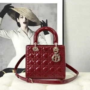 Dior Quilted Patent Lady Dior Top Handle Bag image 1