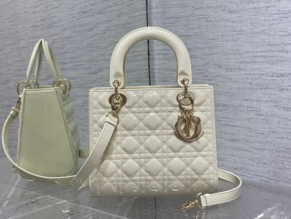 Dior White Quilted Top Handle Bag image 1