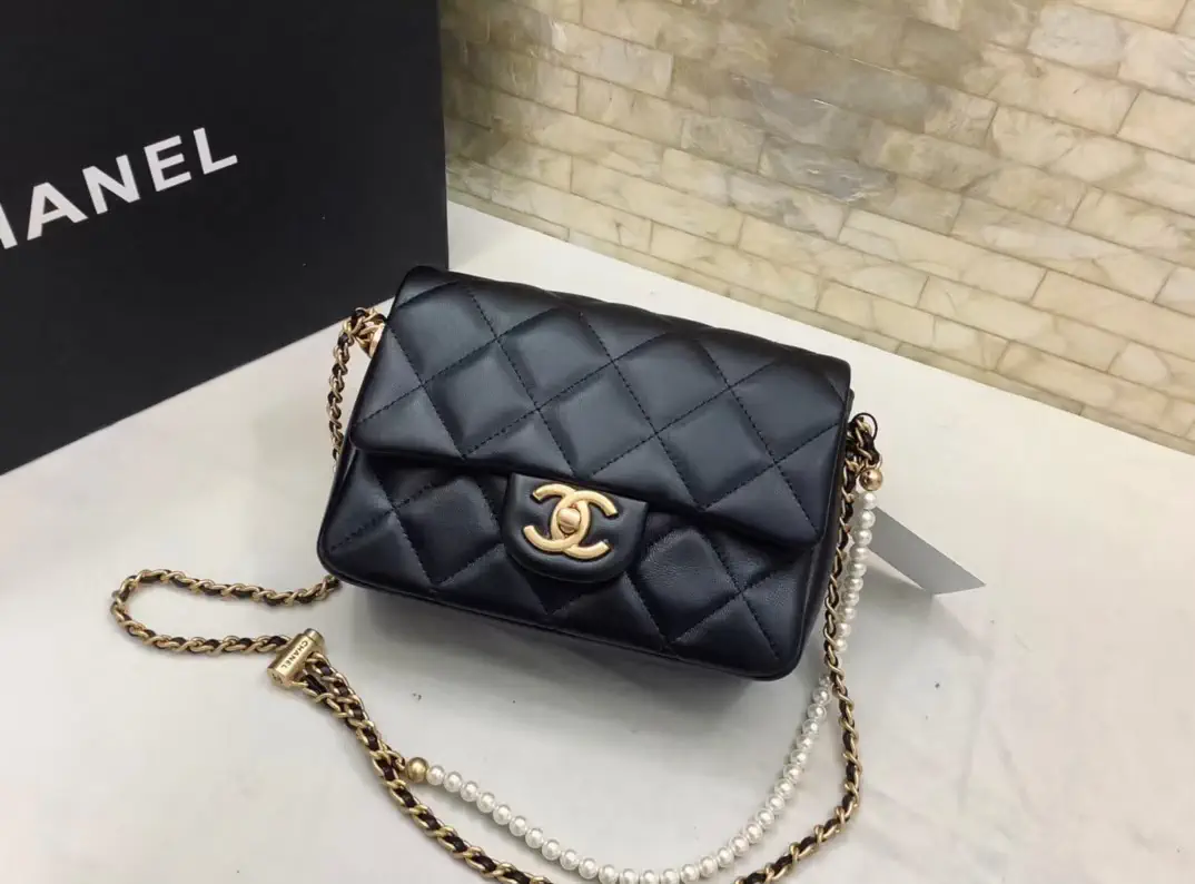 Chanel Quilted Pearl Adjustable Strap Crossbody Bag image 1