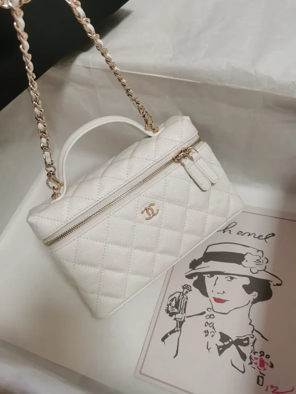 Chanel Quilted Caviar Leather Top Handle Chain Bag image 1