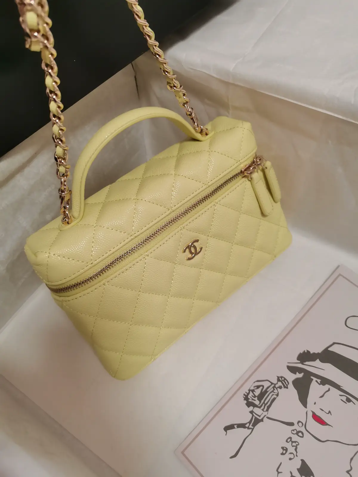 Chanel Quilted Caviar Leather Top Handle Chain Bag image 1