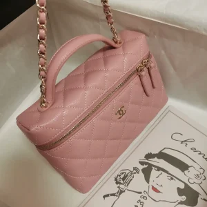 Chanel Quilted Caviar Leather Chain Top Handle Bag image 1