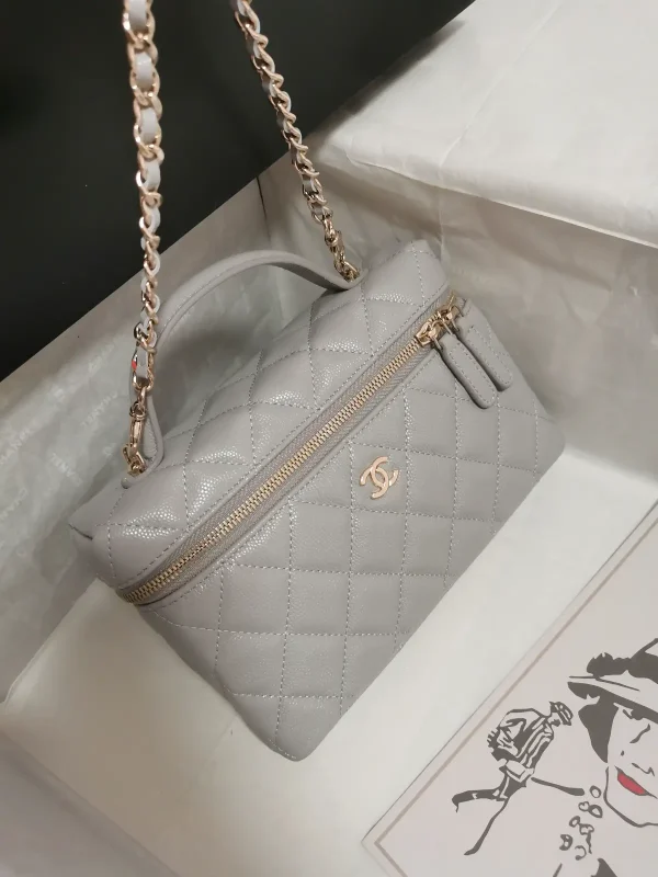 Chanel Quilted Caviar Leather Top Handle Chain Bag image 1