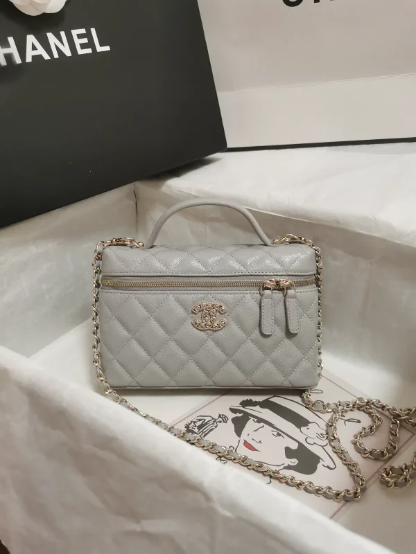 Chanel Quilted Caviar Leather Top Handle Crossbody Bag image 1