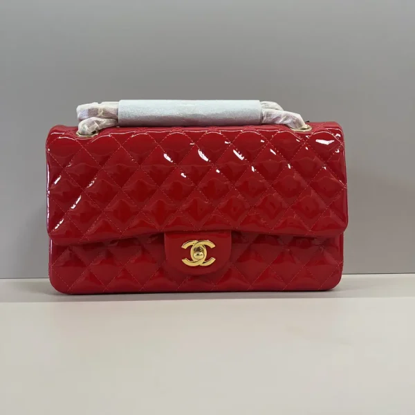 Chanel Quilted Patent Leather Classic Flap Shoulder Bag image 1