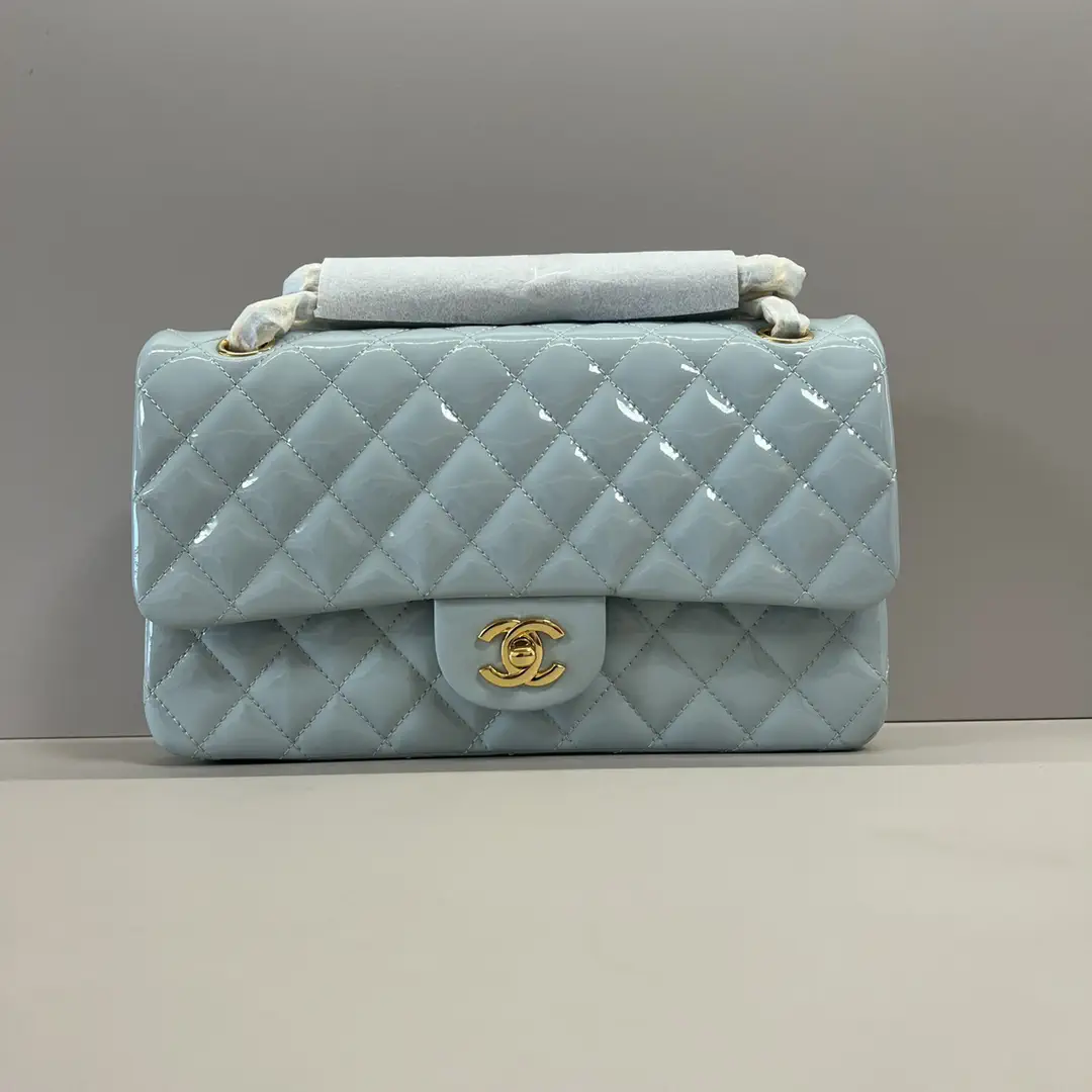 Chanel Quilted Patent Leather Classic Flap Shoulder Bag image 1