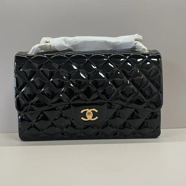 Chanel Quilted Patent Leather Shoulder Bag image 1