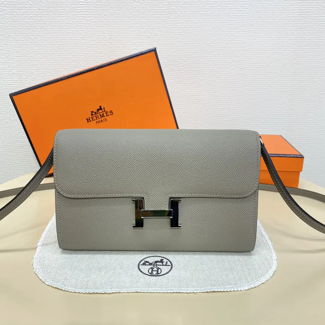 Hermès Gray Epsom Leather Constance WOC Crossbody Bag image 1