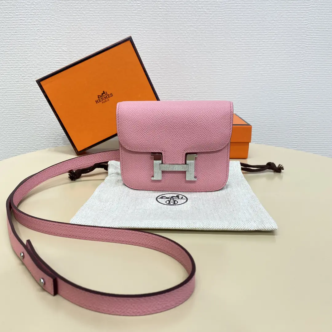 Hermès Pink Mini Belt Bag with Silver H Clasp image 1