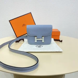 Hermès Light Blue Constance Slim Belt Bag image 1