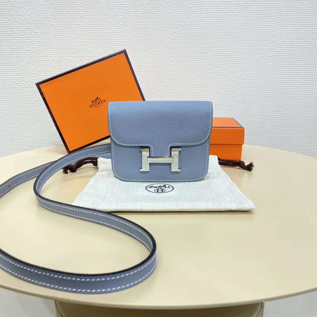 Hermès Light Blue Constance Slim Belt Bag image 1