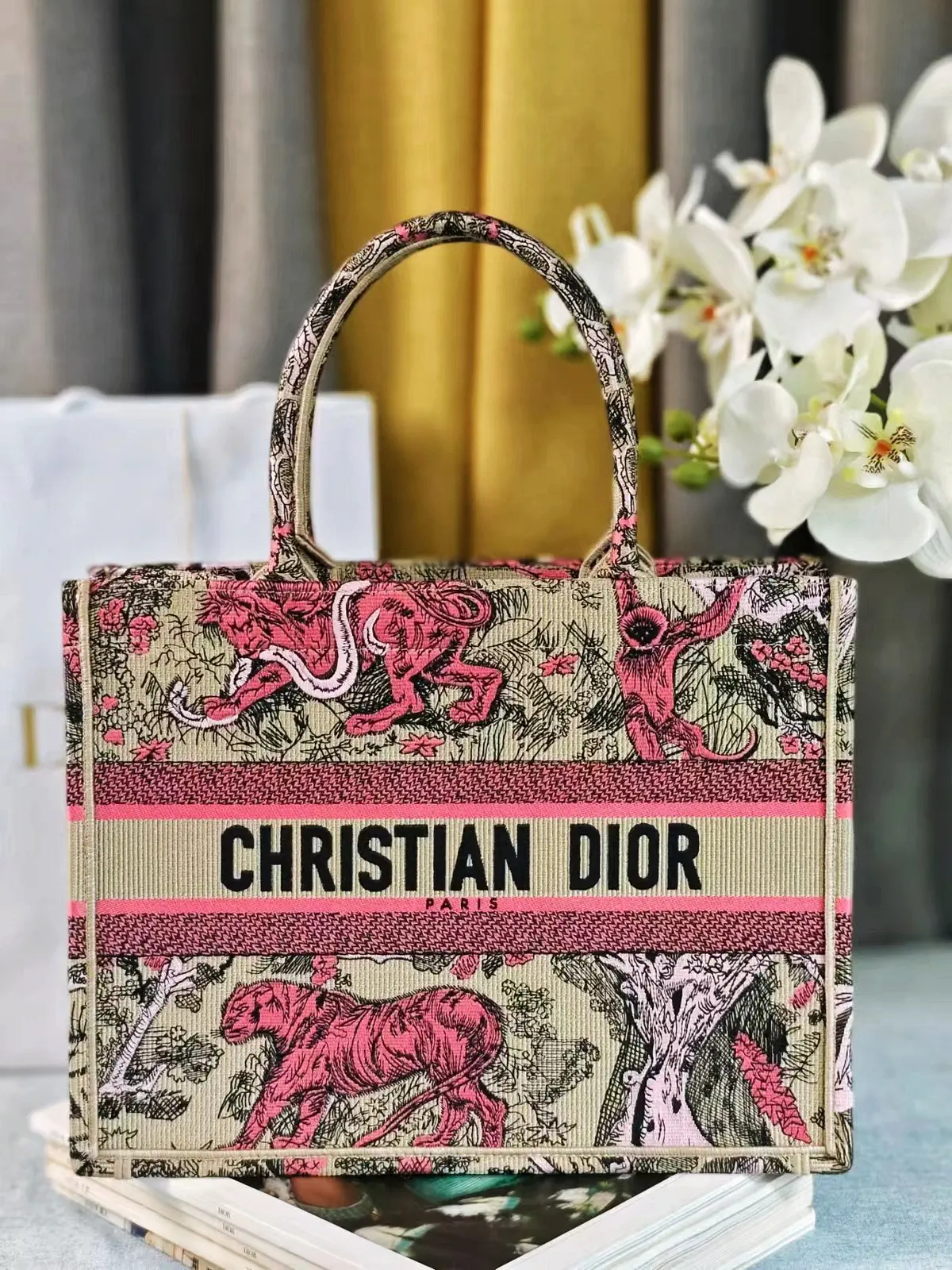 Dior Reverse Toile de Jouy Embroidered Book Tote Bag image 1