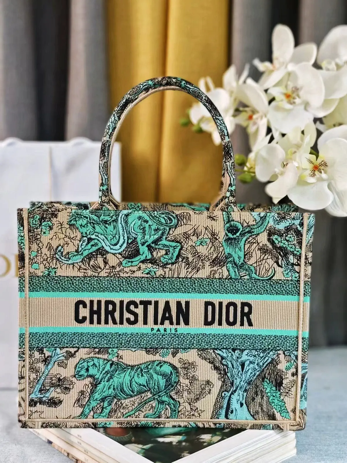 Dior Reverse Toile de Jouy Embroidered Book Tote Bag image 1