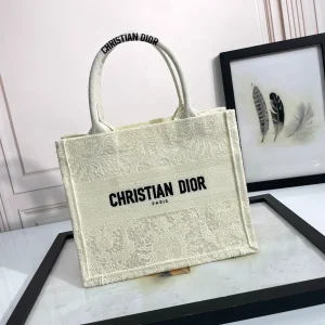 Dior White Lace Book Tote Bag image 1