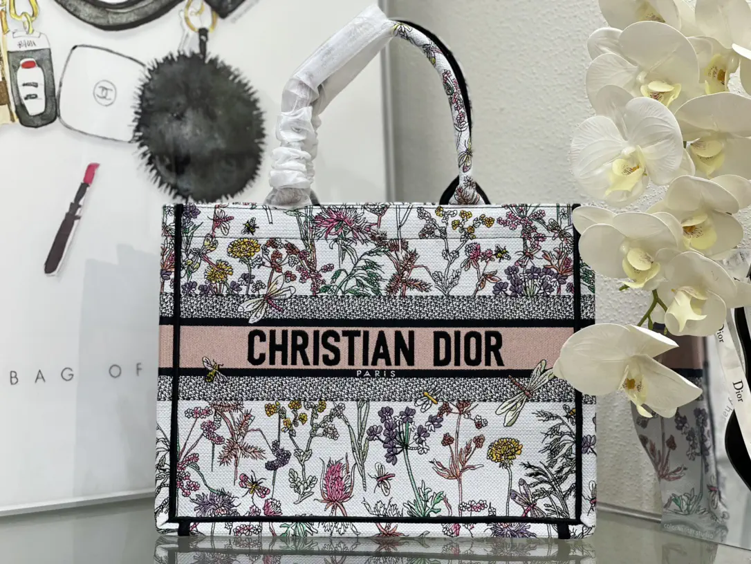 Dior Floral Print Book Tote Bag image 1