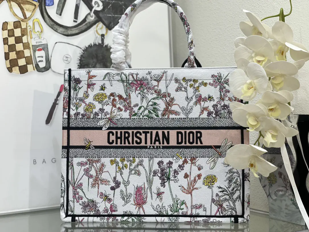 Dior Floral Print Book Tote Bag image 1