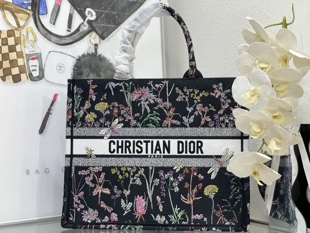 Dior Floral Print Book Tote Bag image 1