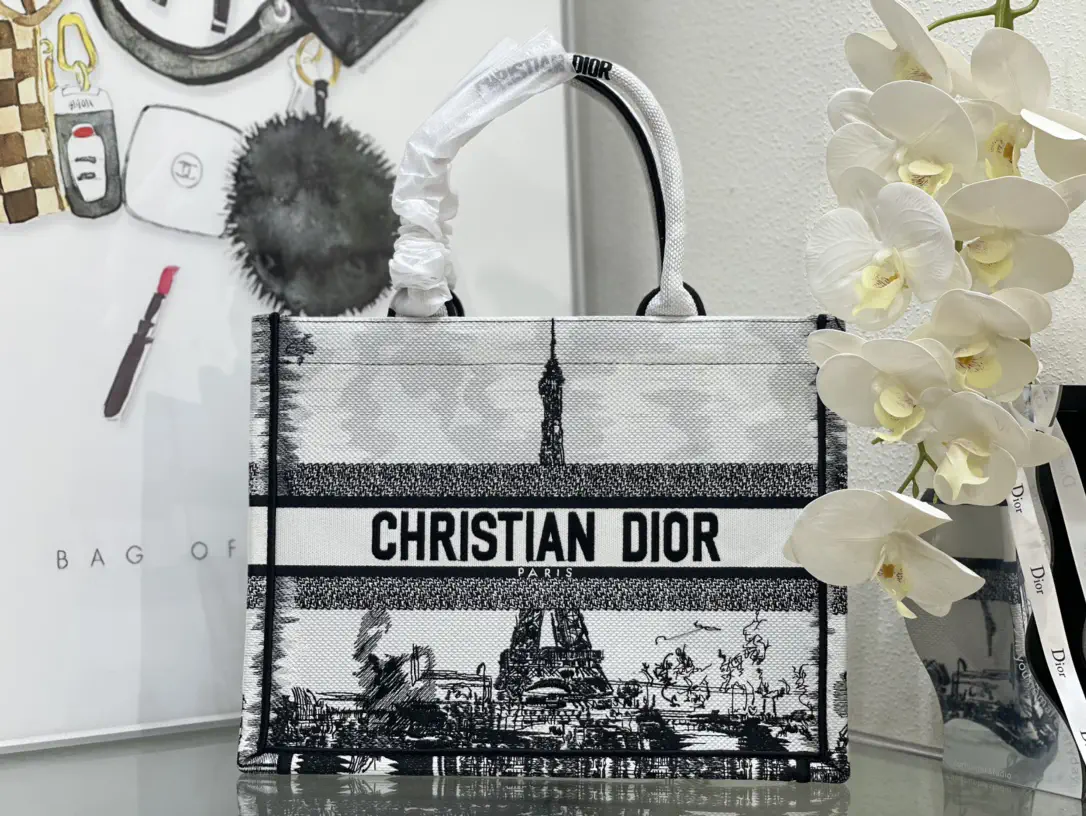 Dior Paris Print Book Tote Bag image 1