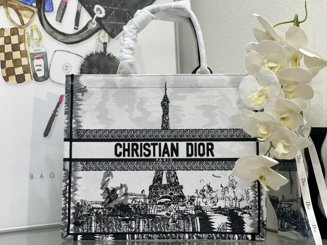 Dior Paris Print Book Tote Bag image 1