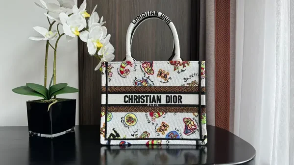 Dior Butterfly Zodiac Embroidered Book Tote Bag image 1