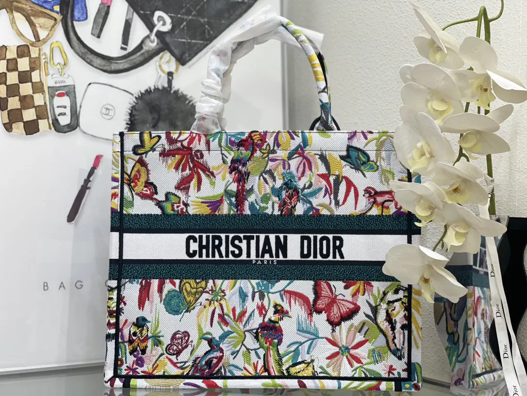 Dior Floral Animal Print Book Tote Bag image 1
