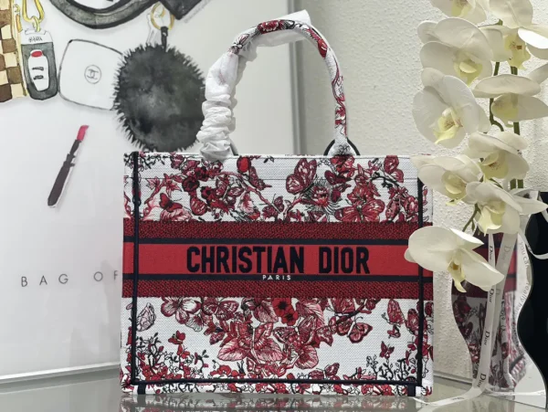 Dior Floral Butterfly Print Book Tote Bag image 1