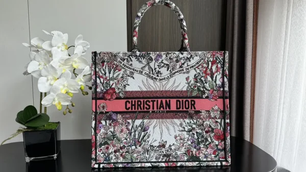 Dior Floral Embroidered Tote Bag image 1