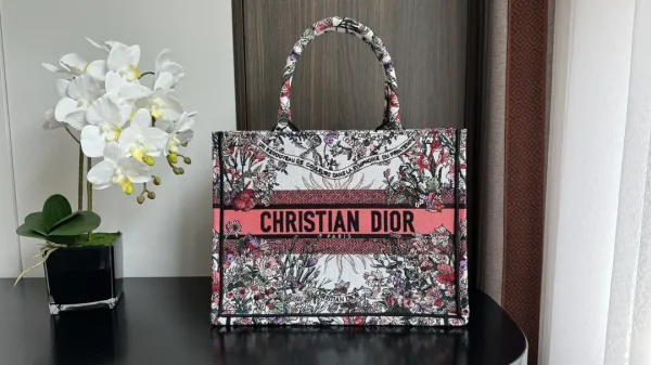 Dior Floral Embroidered Tote Bag image 1