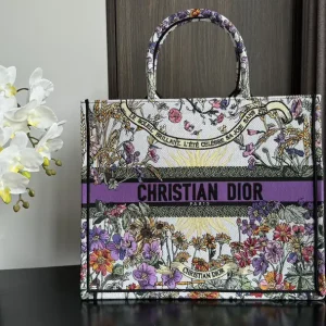 Dior Floral Embroidered Large Tote Bag image 1