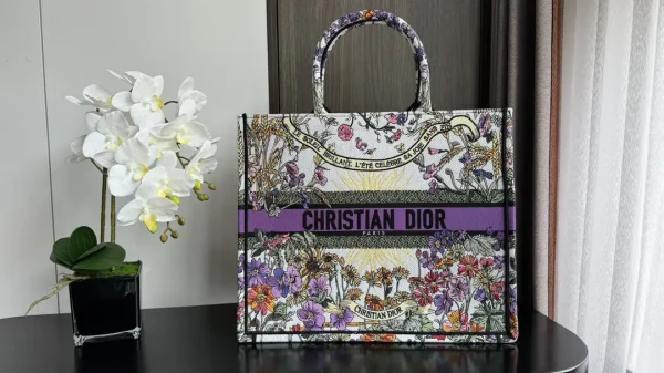 Dior Floral Embroidered Large Tote Bag image 1
