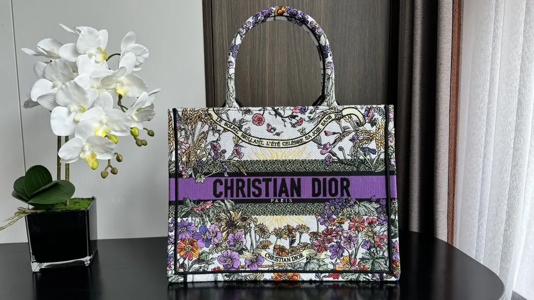 Dior Floral Embroidered Medium Tote Bag image 1