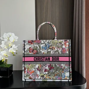 Dior Floral Butterfly Print Book Tote Bag image 1