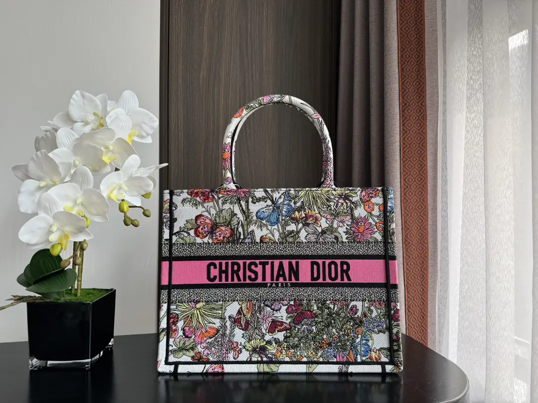 Dior Butterfly Floral Print Book Tote Bag image 1