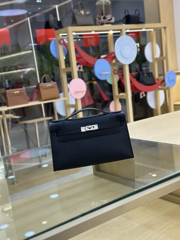 Hermès Black Epsom Leather Mini Kelly Clutch image 1