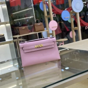 Hermès Pink Mini Kelly Clutch Bag image 1