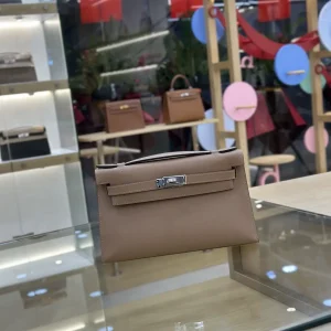 Hermès Taupe Mini Kelly Clutch image 1