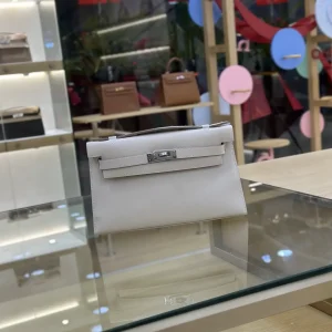 Hermès Light Gray Mini Kelly Clutch Bag image 1