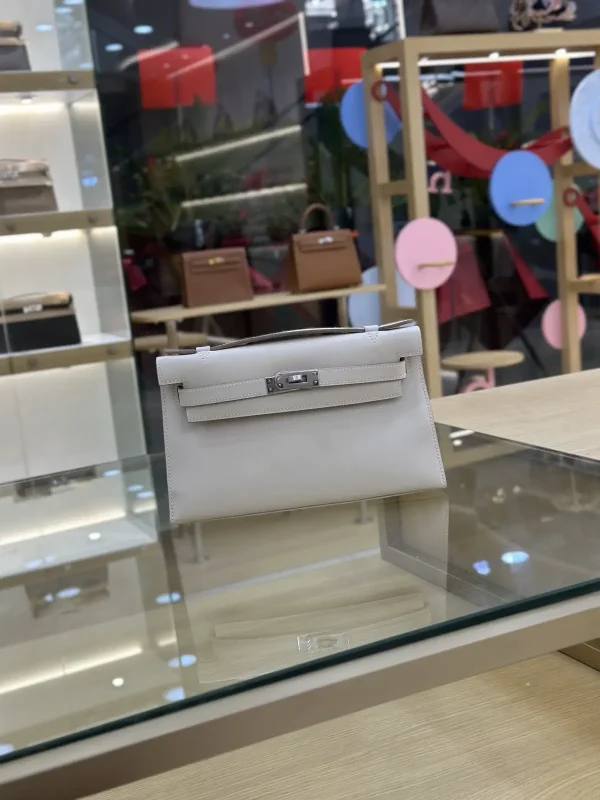 Hermès Light Gray Mini Kelly Clutch Bag image 1